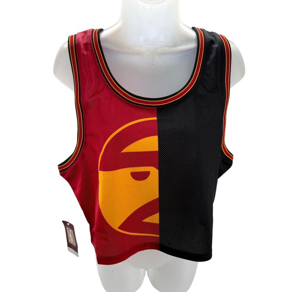Mitchell & Ness Atlanta Hawks NBA Jersey Tank Cropped Red Black Womens XL New